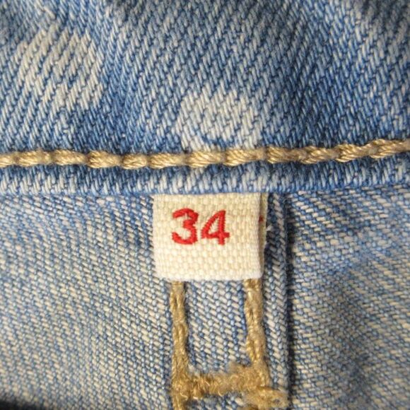 LEVI'S Polka Dot Mid Length Denim Jean Shorts Sz 34 (18) Light Wash Cotton Jorts - Picture 6 of 14